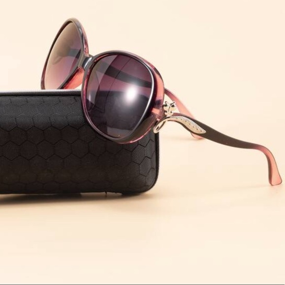 Purple Oversized Ombre Sunglasses Polarized New w Case - Picture 4 of 8